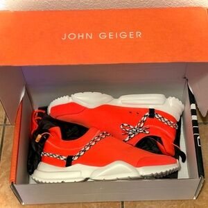 New in Box Authentic John Geiger 002 Low Limited Edition Sneakers Orange Size 13